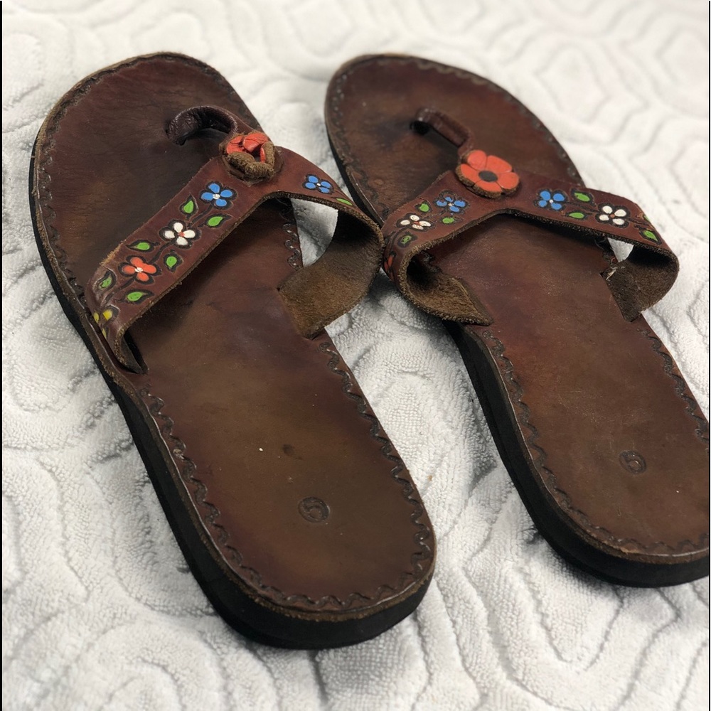 Hippie 1960s thong sandals from Mexico 6.5